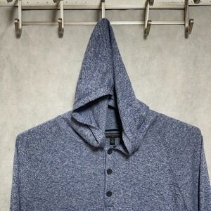 Banana Republic Hoodie Men L Blue Knit Lightweight Active Casual Hybrid Pullover